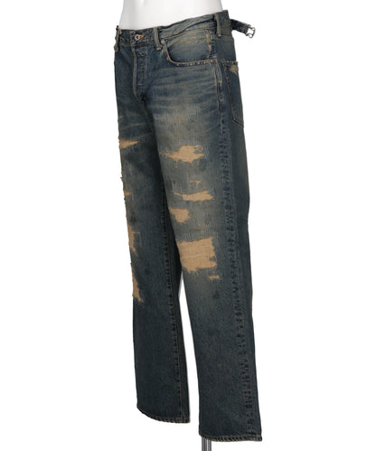 "STRAIGHT" VINTAGE REPAIR DENIM PANTS