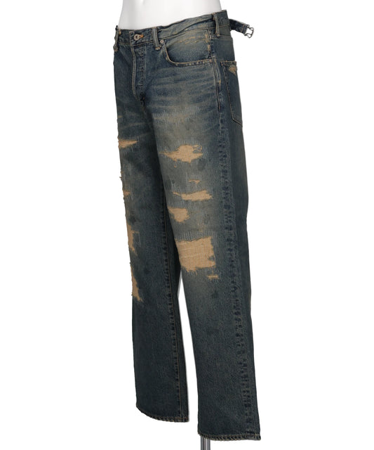 "STRAIGHT" VINTAGE REPAIR DENIM PANTS