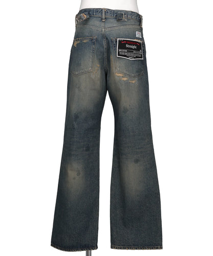 "STRAIGHT" VINTAGE REPAIR DENIM PANTS