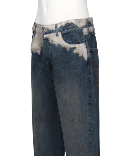 SMOKE EMBROIDERY DENIM PANTS