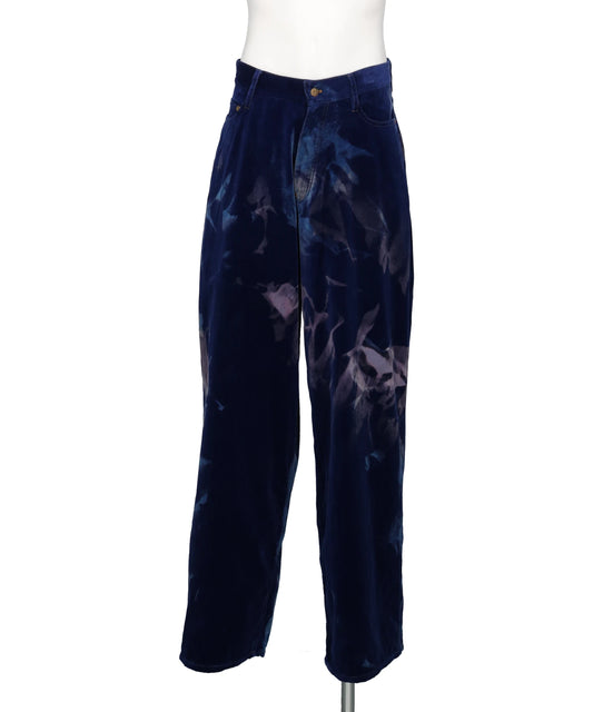 LES SIX AGED VELVET DENIM PANTS