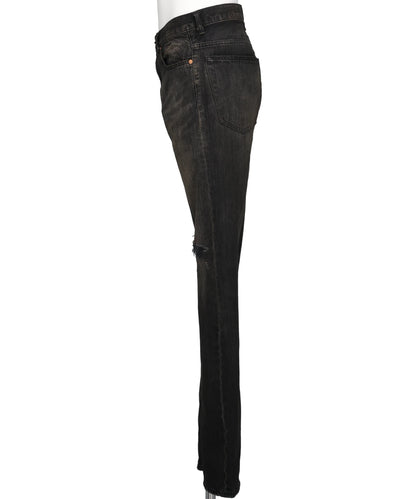 DISTRESSED SLIM BOOTCUT JEANS