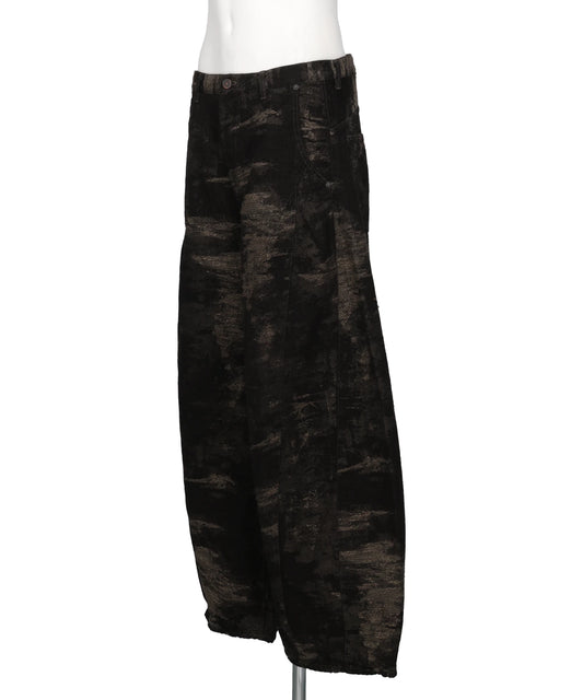 DENIM CURVED PANTS