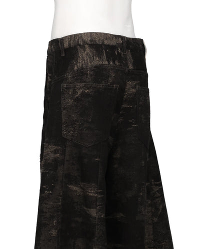 DENIM CURVED PANTS