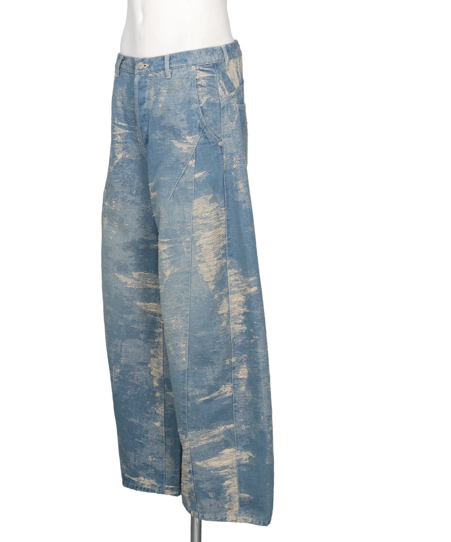 DENIM CURVED PANTS