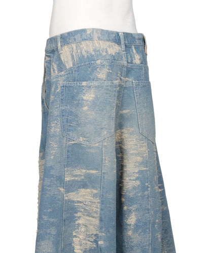 DENIM CURVED PANTS