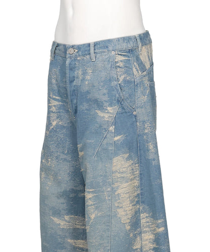 DENIM CURVED PANTS