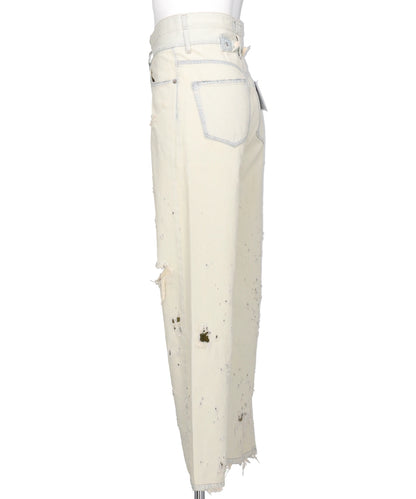 "ICE WASH" W-VELT SUPER DAMAGE ST DENIM