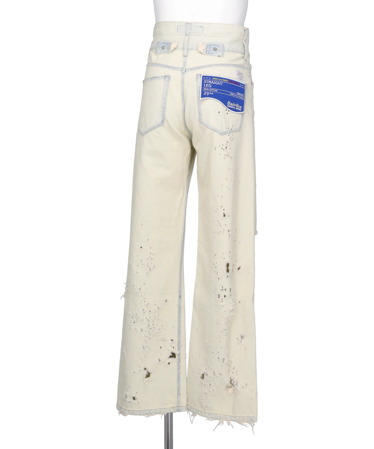 "ICE WASH" W-VELT SUPER DAMAGE ST DENIM