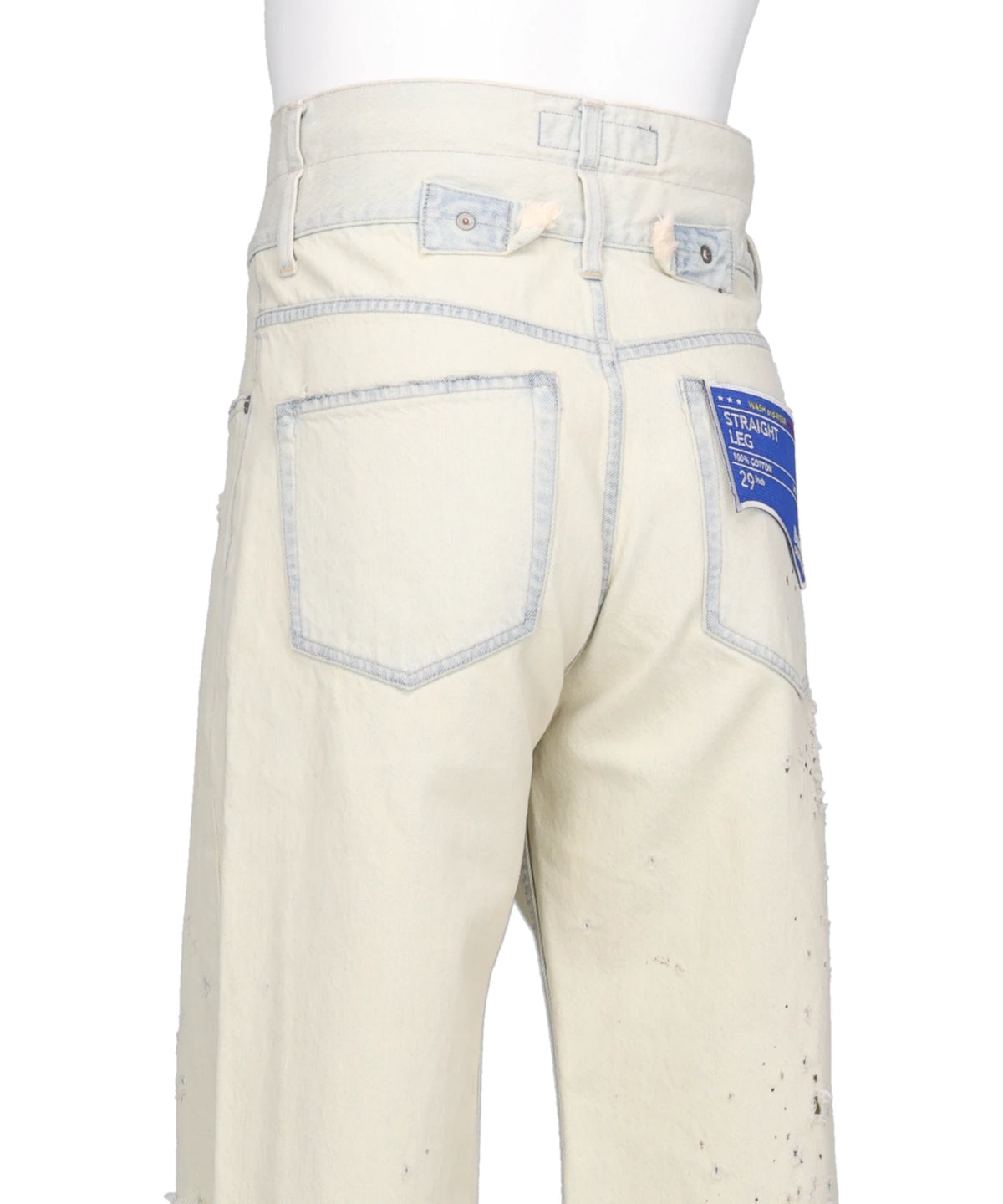"ICE WASH" W-VELT SUPER DAMAGE ST DENIM