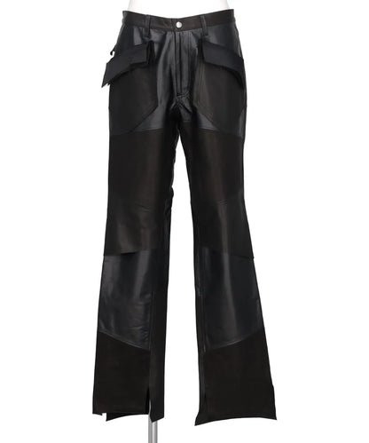 ASSORTED LEATHER SLIM SLASH PANTS