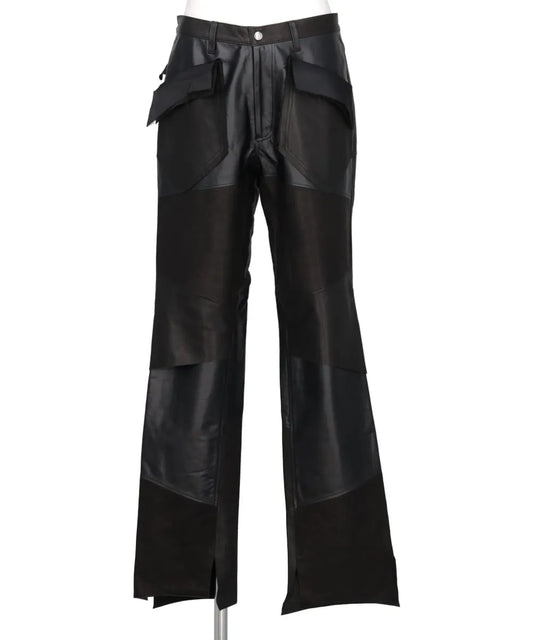 ASSORTED LEATHER SLIM SLASH PANTS