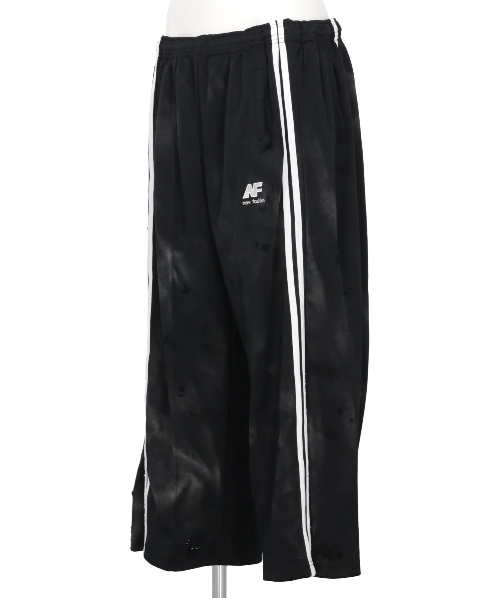 GLITTER DAMAGE NEW FASHIONJERSEY WIDE PANTS