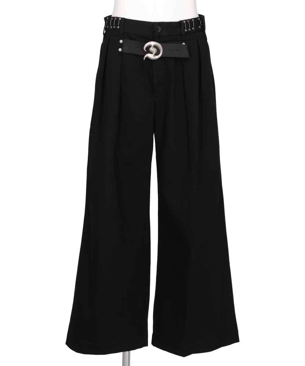 ”D”BUCKLE SUPER WIDE CHINO PANTS