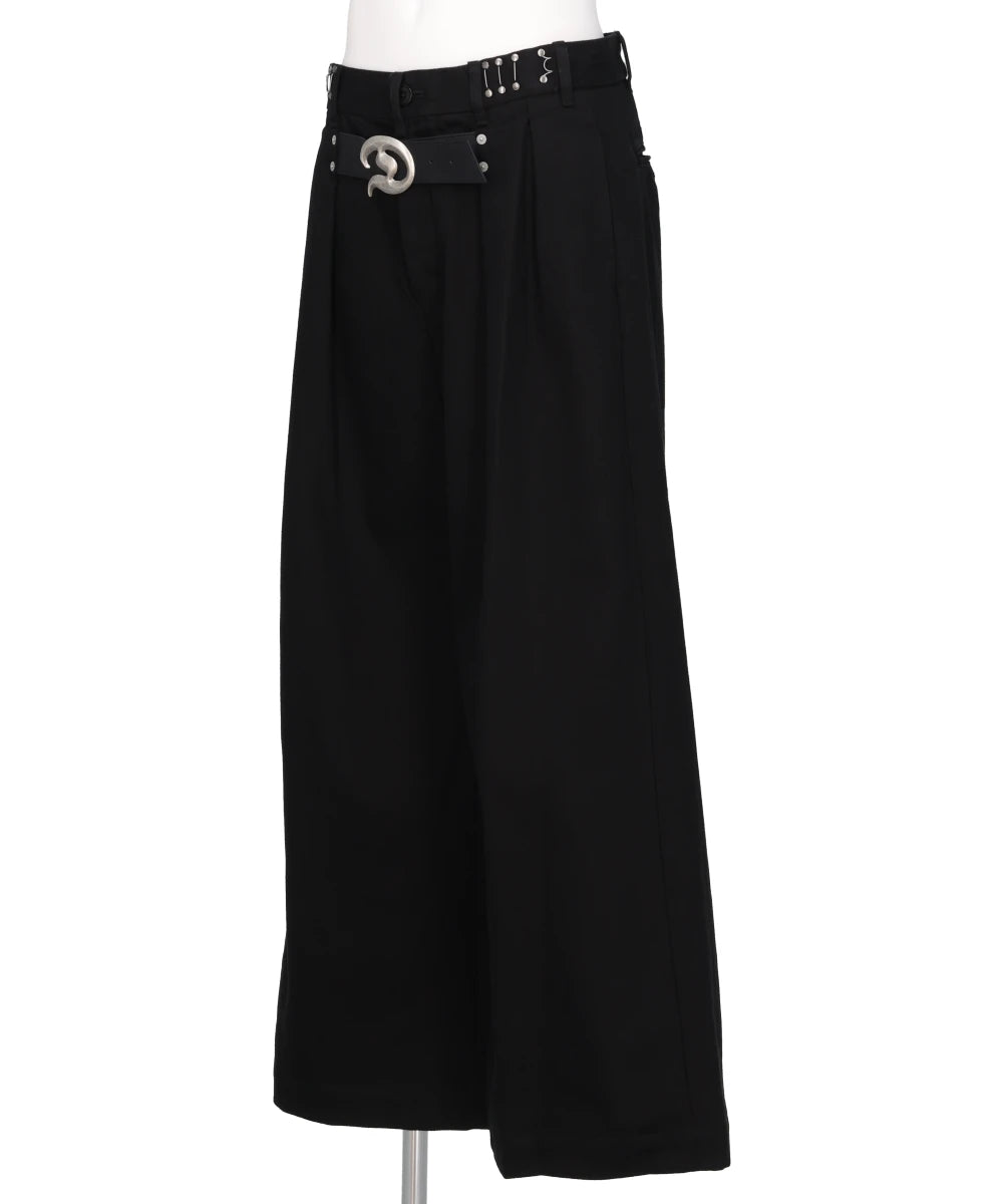 ”D”BUCKLE SUPER WIDE CHINO PANTS