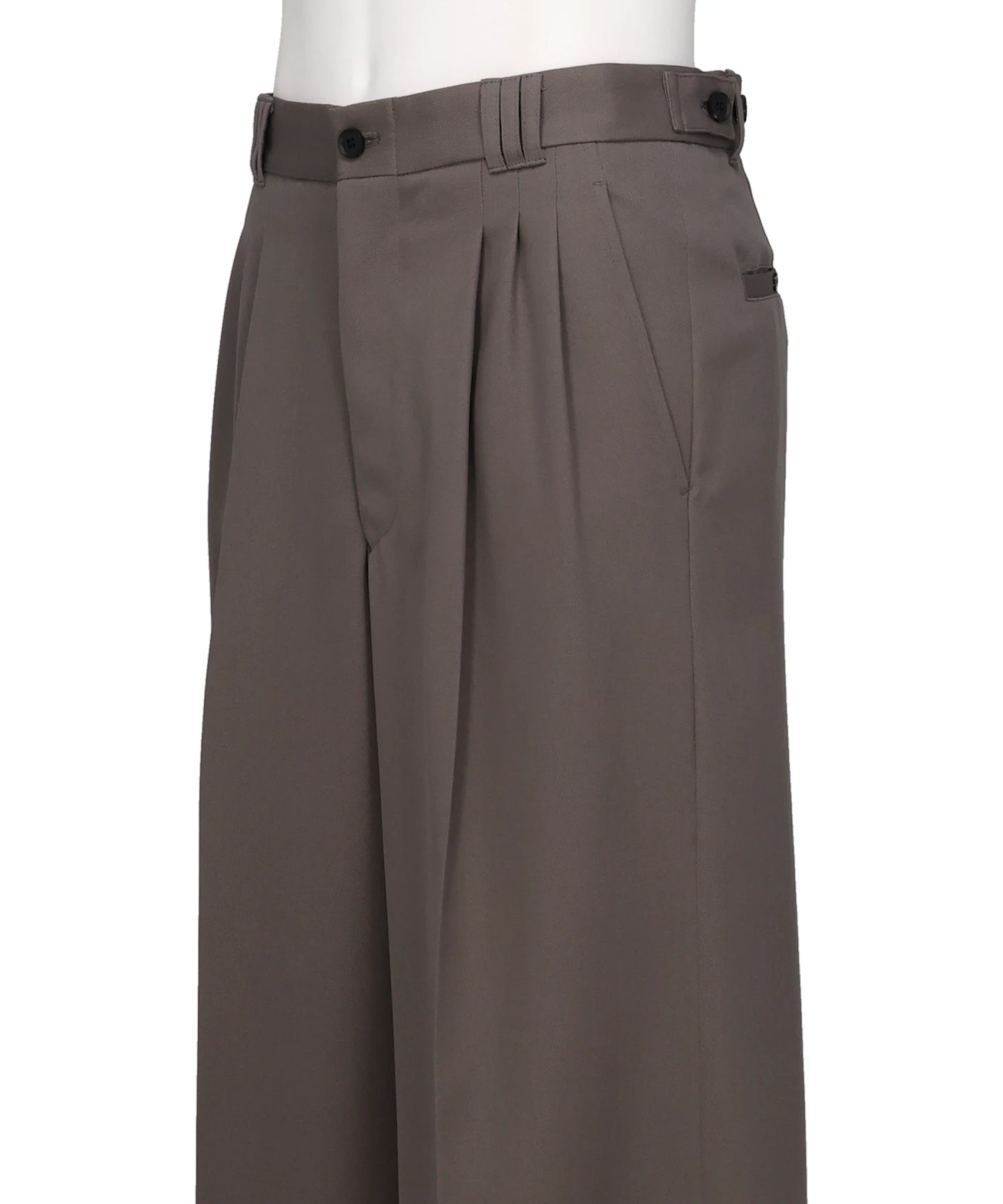 3PLEATED WIDE-LEG TROUSERS