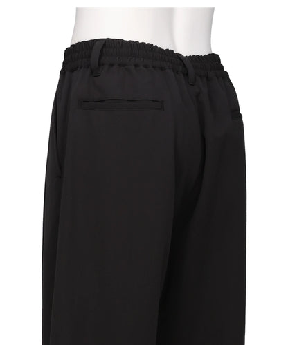 WOOL WASHER TWILL 2PLEATEDWIDE-LEG EASY TROUSERS
