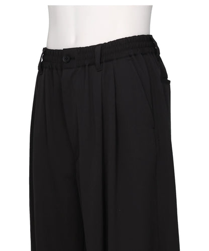 WOOL WASHER TWILL 2PLEATEDWIDE-LEG EASY TROUSERS