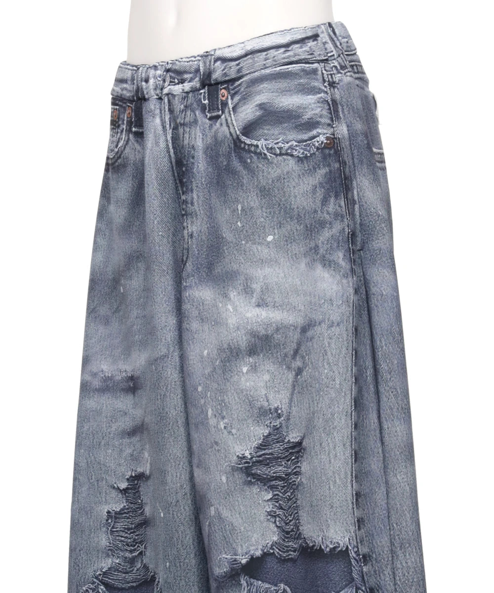 DENIM PRINT WIDE PT