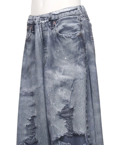 DENIM PRINT WIDE PT