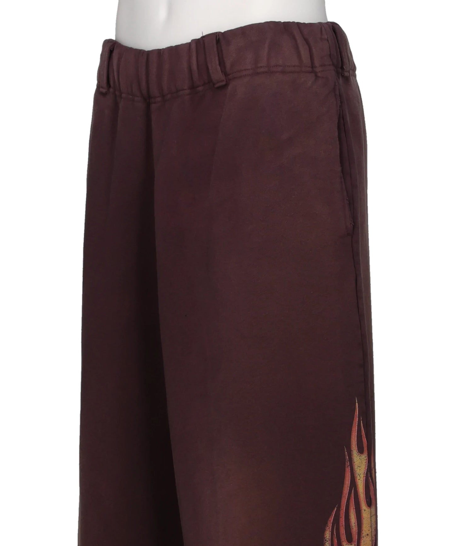 “SKULL FLAME” DISTRESSED SWEAT PANTS