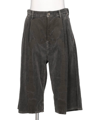 doublet(ダブレット) BONE APPLIQUE CORDUROY CROPPED PANTS