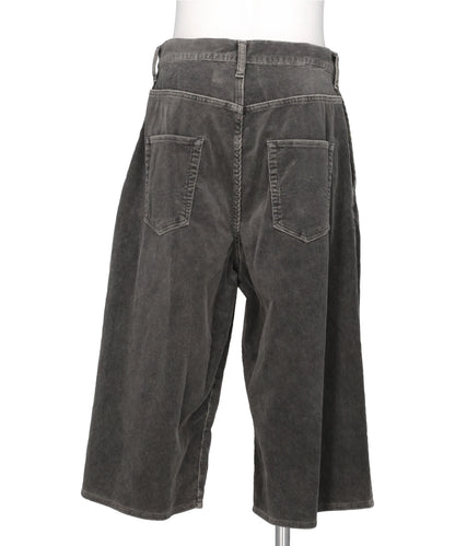 BONE APPLIQUE CORDUROY CROPPED PANTS