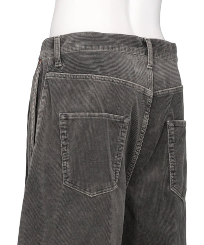 BONE APPLIQUE CORDUROY CROPPED PANTS