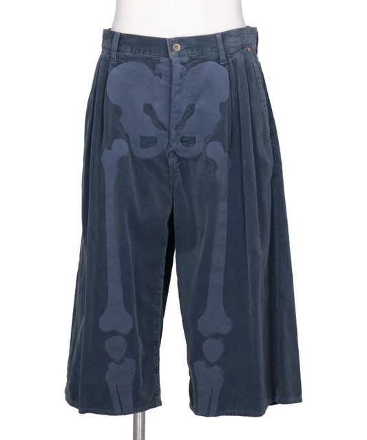 doublet(ダブレット) BONE APPLIQUE CORDUROY CROPPED PANTS