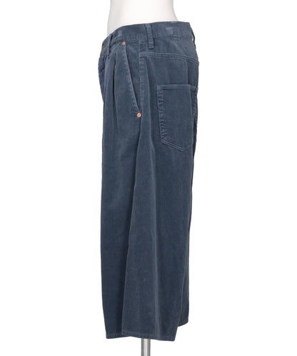 BONE APPLIQUE CORDUROY CROPPED PANTS