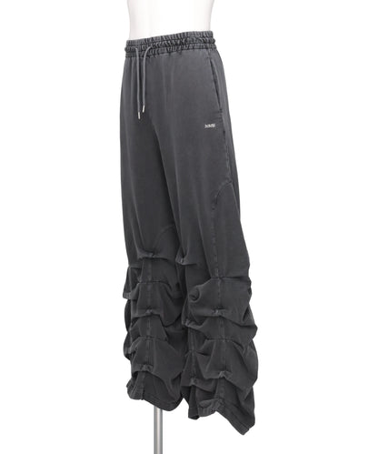 SMOCKED TRACK PANTS WASHED BLACK