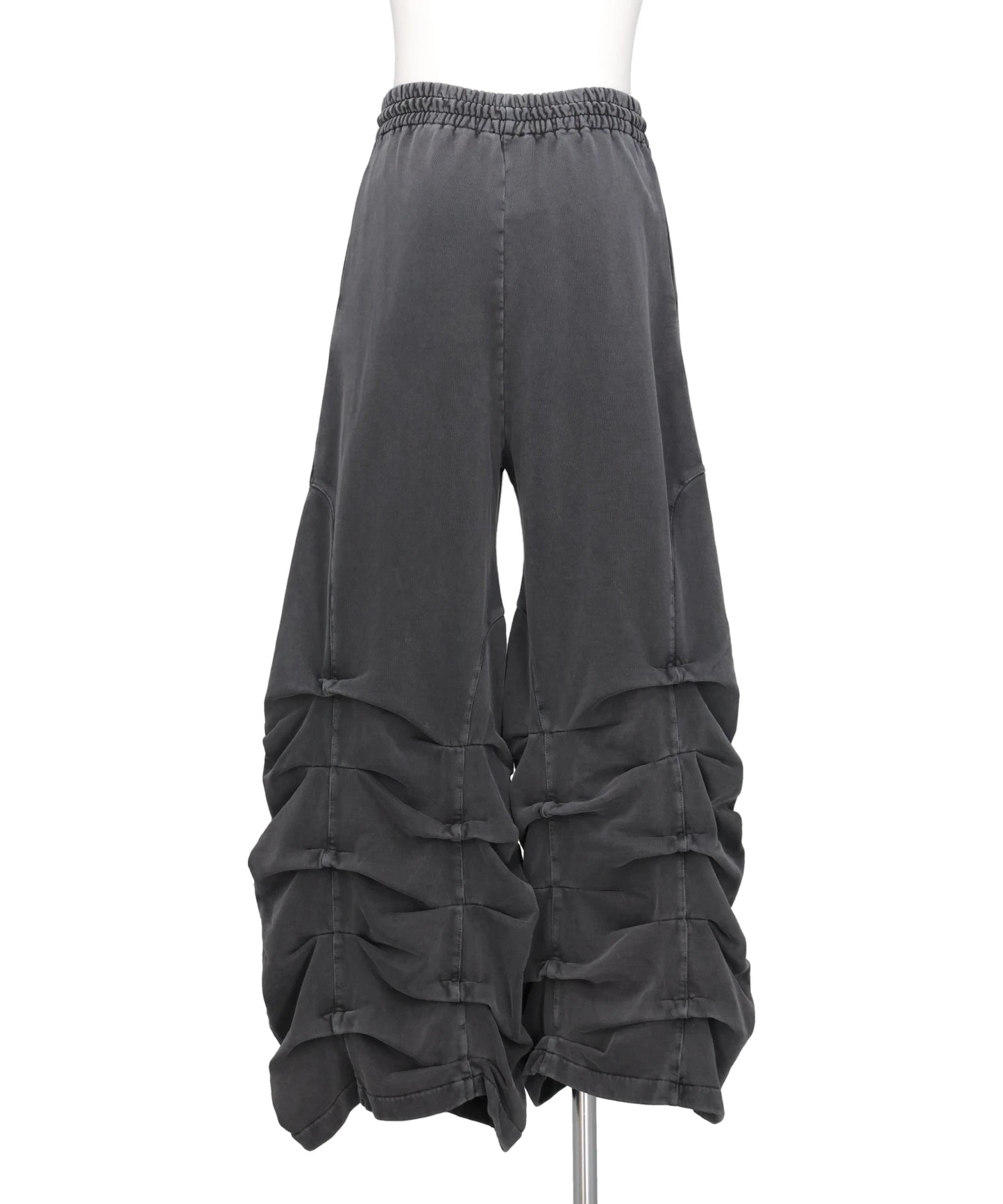 SMOCKED TRACK PANTS WASHED BLACK