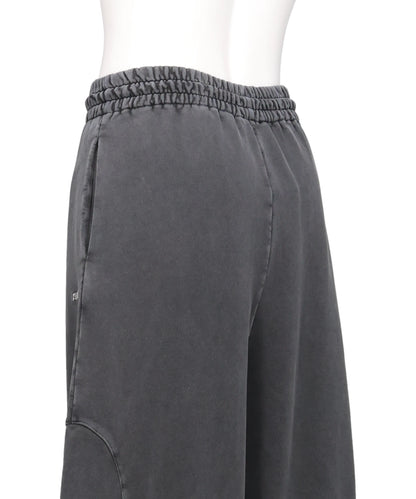 SMOCKED TRACK PANTS WASHED BLACK