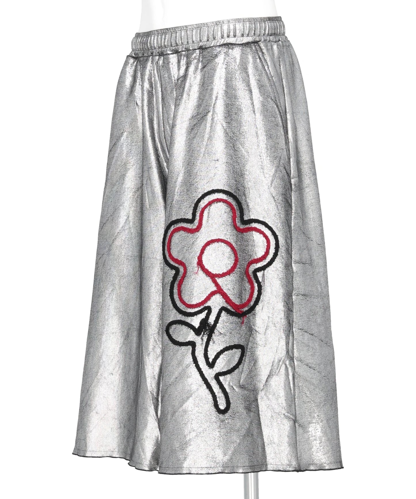 FLOWER CORD EMBROIDERY VELOUR SHORT PANTS