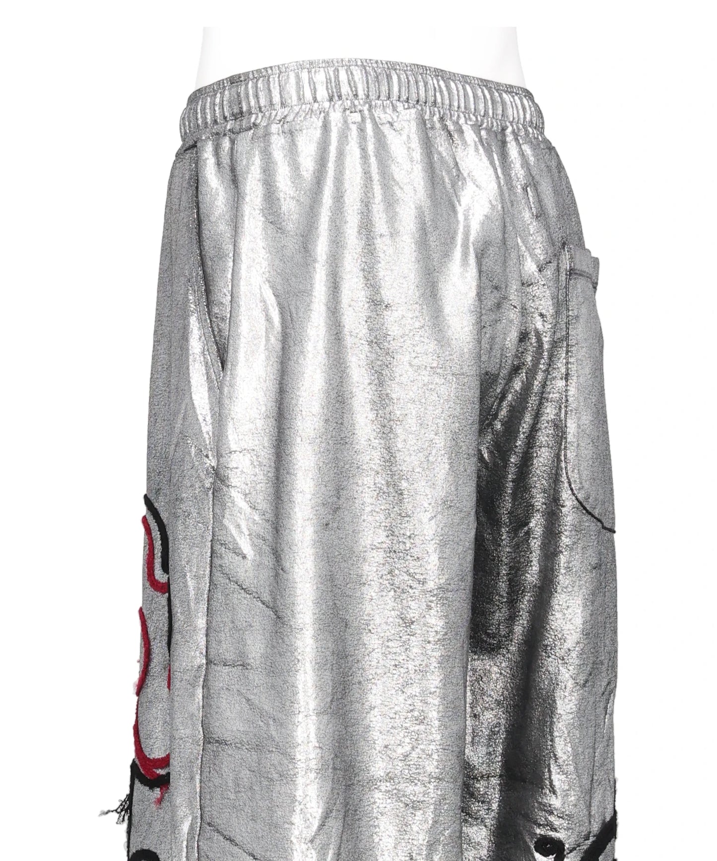 FLOWER CORD EMBROIDERY VELOUR SHORT PANTS