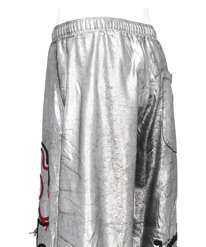 FLOWER CORD EMBROIDERY VELOUR SHORT PANTS