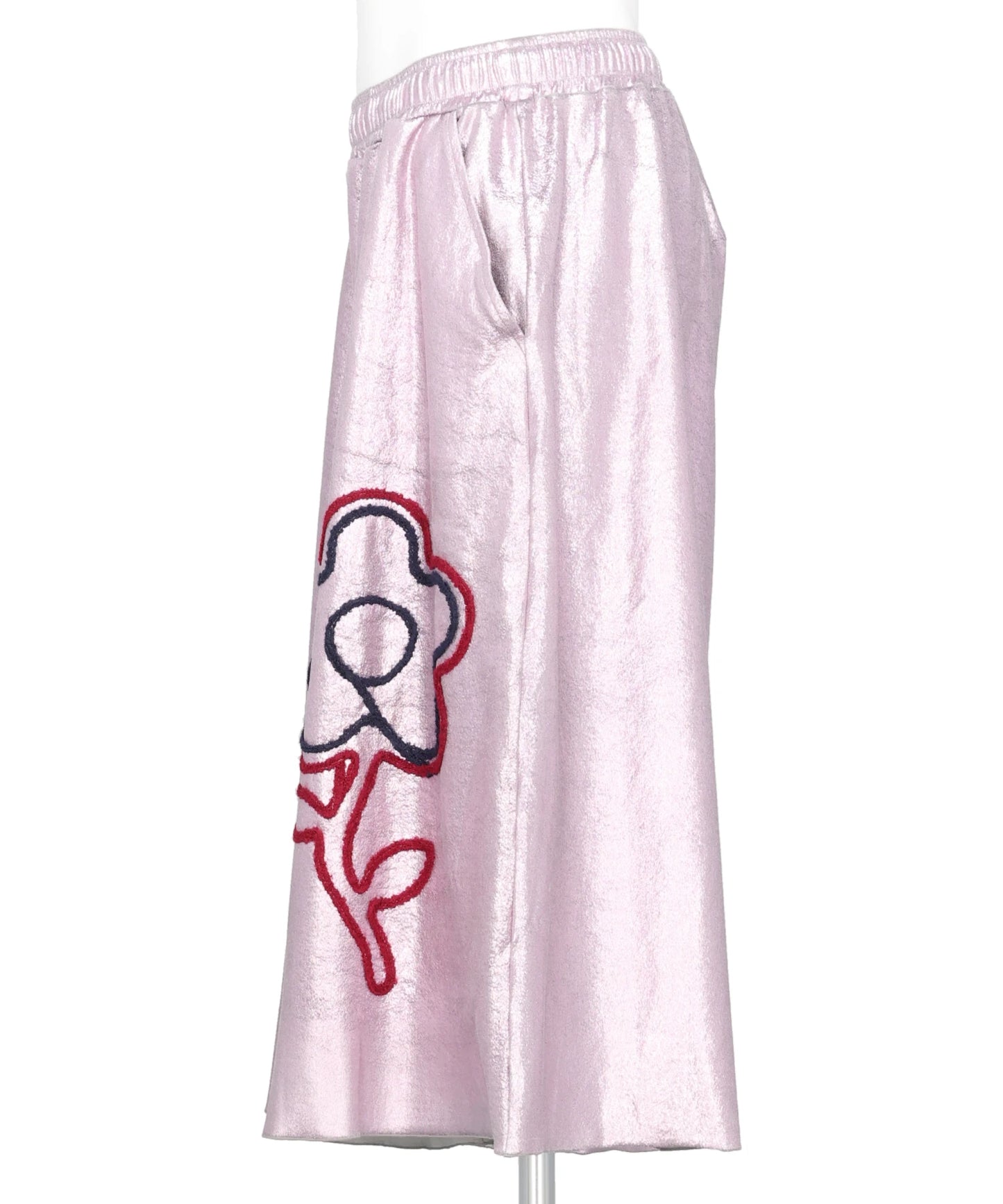 FLOWER CORD EMBROIDERY VELOUR SHORT PANTS