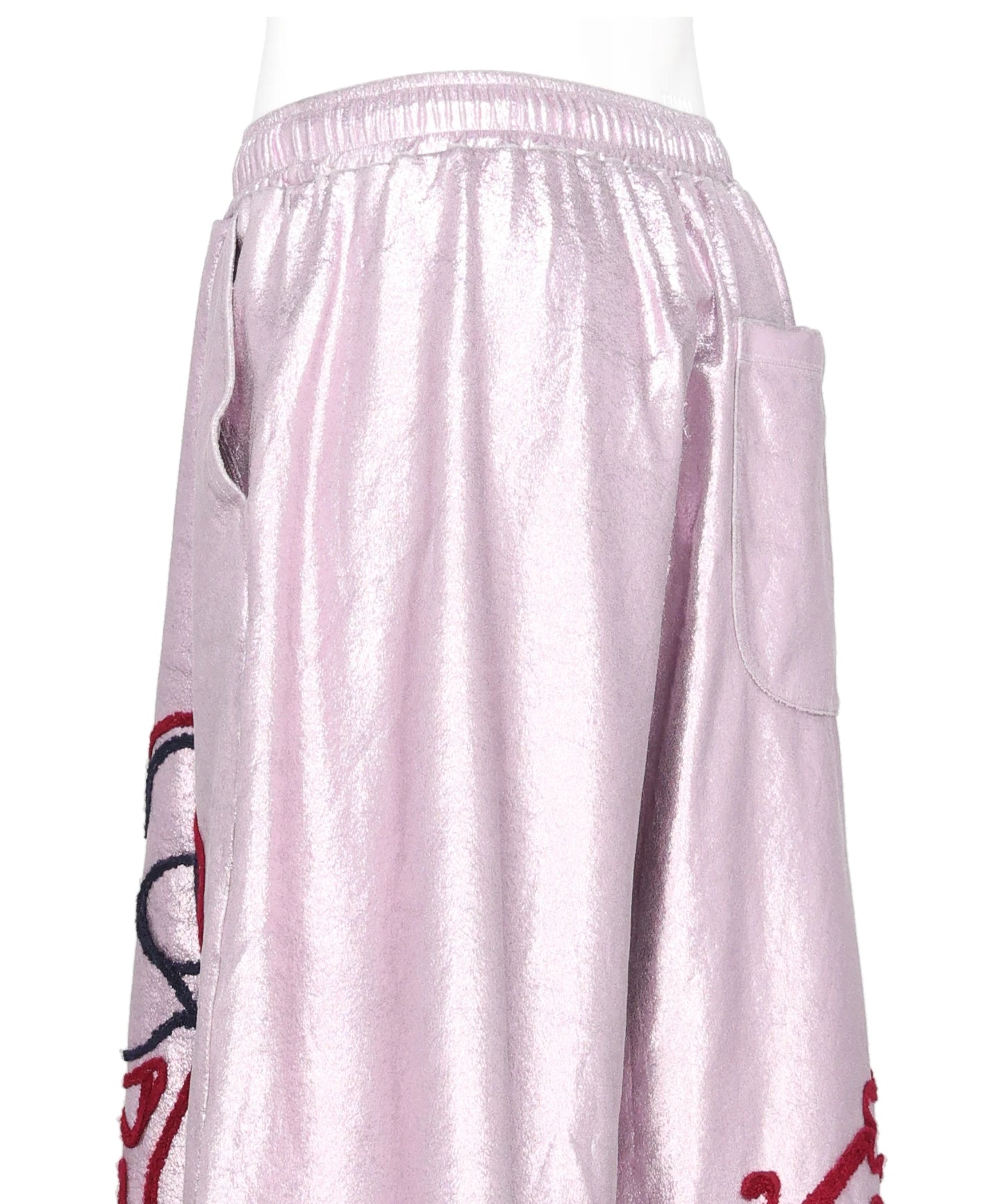 FLOWER CORD EMBROIDERY VELOUR SHORT PANTS