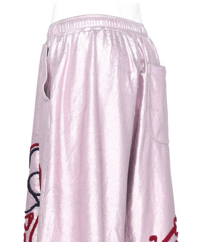 FLOWER CORD EMBROIDERY VELOUR SHORT PANTS