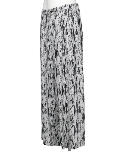 JACQUARD TUCK WIDE PANTS