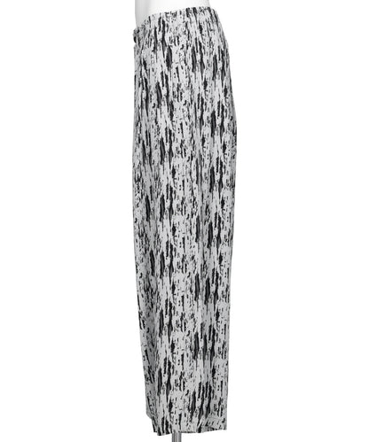 JACQUARD TUCK WIDE PANTS