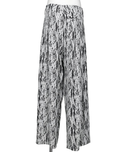 JACQUARD TUCK WIDE PANTS