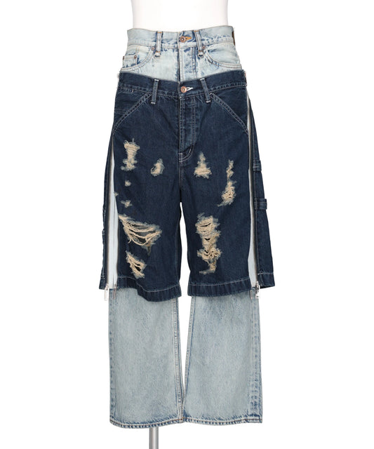 TWO-IN-ONE DENIM PANTS