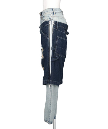 TWO-IN-ONE DENIM PANTS
