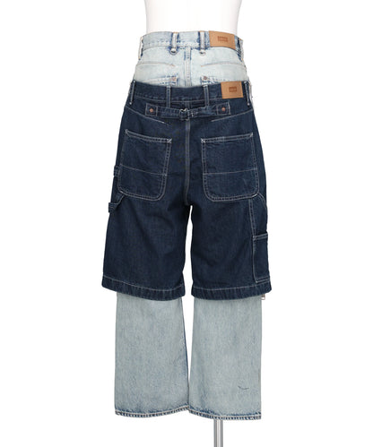 TWO-IN-ONE DENIM PANTS