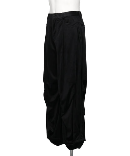 DRAPED VELVET TUCK PANTS