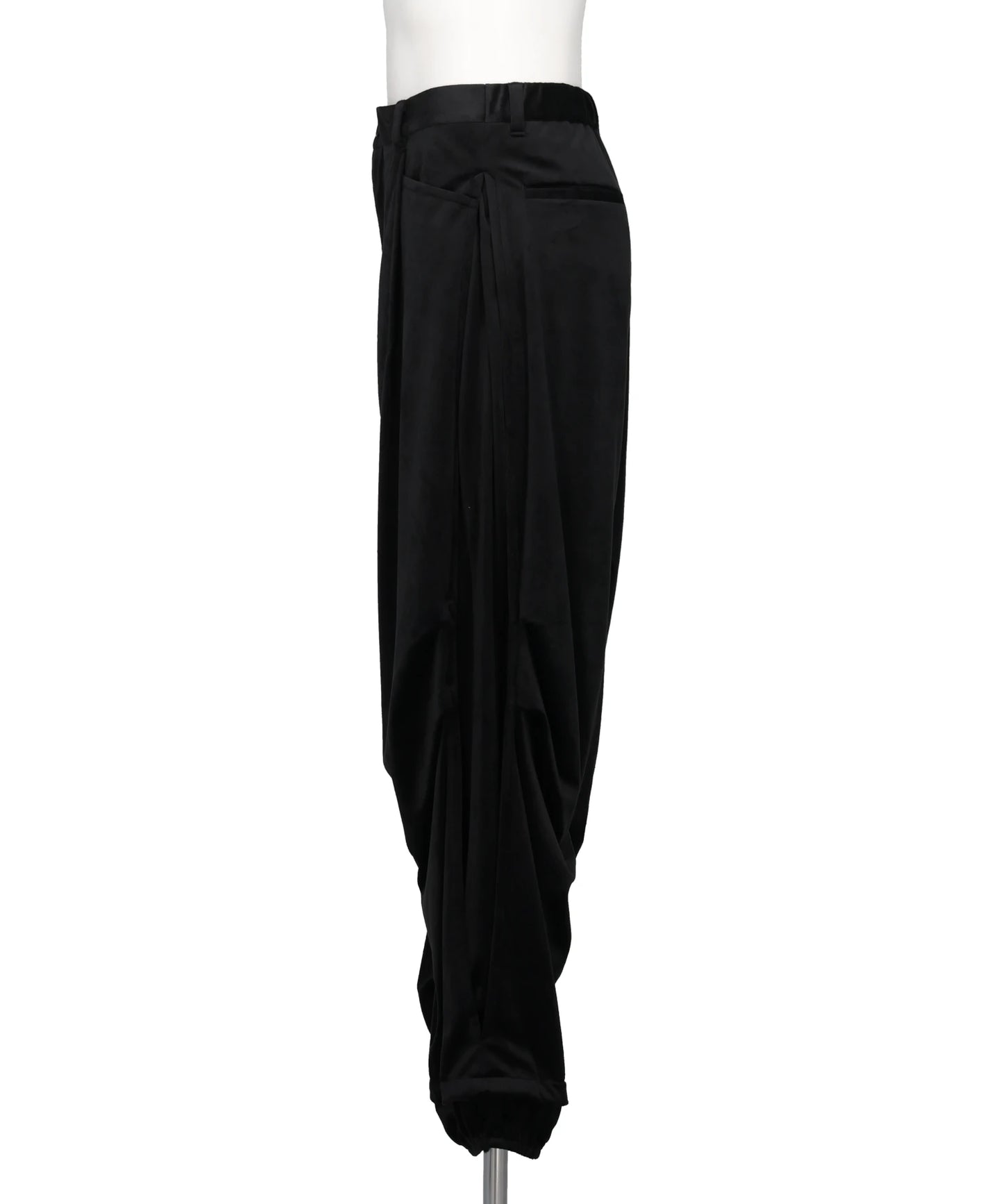 DRAPED VELVET TUCK PANTS
