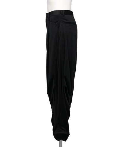 DRAPED VELVET TUCK PANTS