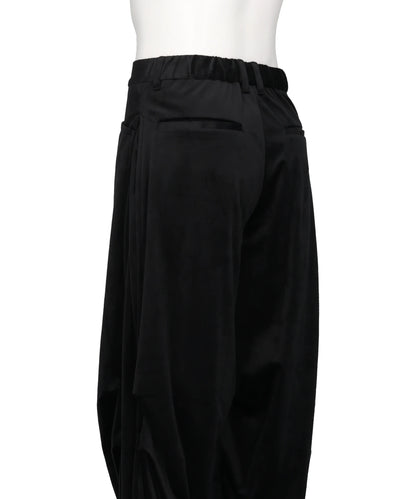 DRAPED VELVET TUCK PANTS