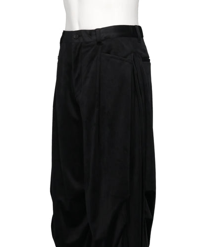 DRAPED VELVET TUCK PANTS